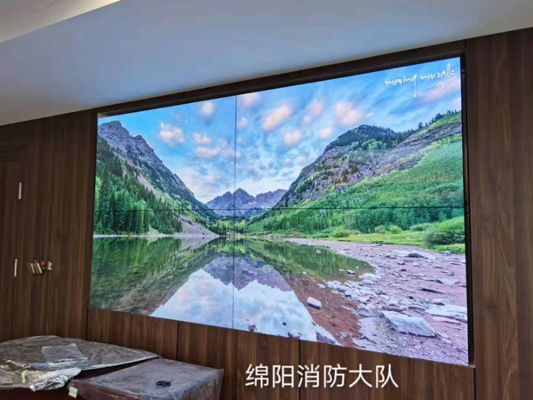 四川綿陽(yáng)消防隊(duì)55寸0.88mm2X2壁掛支架+處理器